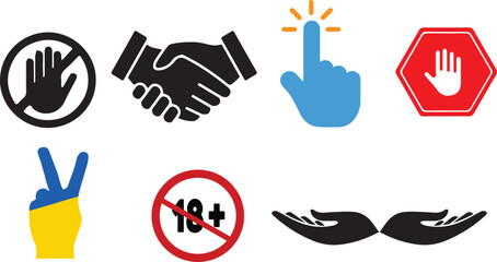 set of hands vector illustration 