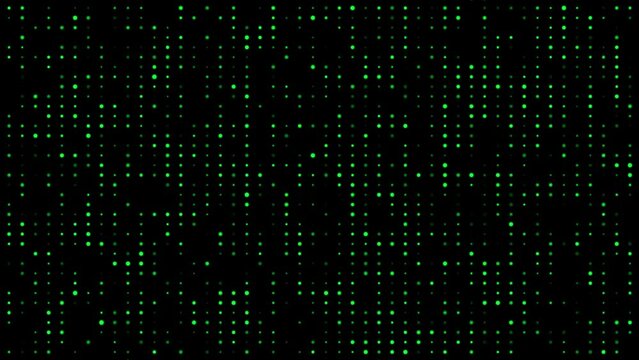 Particle effects lighting green color animation glowing plinking dots black screen overlay