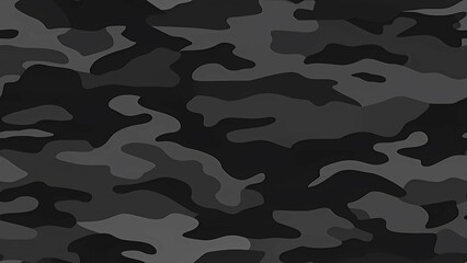 Simple Camouflage seamless pattern in Black. Military camouflage. illustration formats 4K UHD