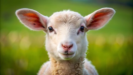 Portrait lamb in the background, photorealism, portrait style, high detail, 4k