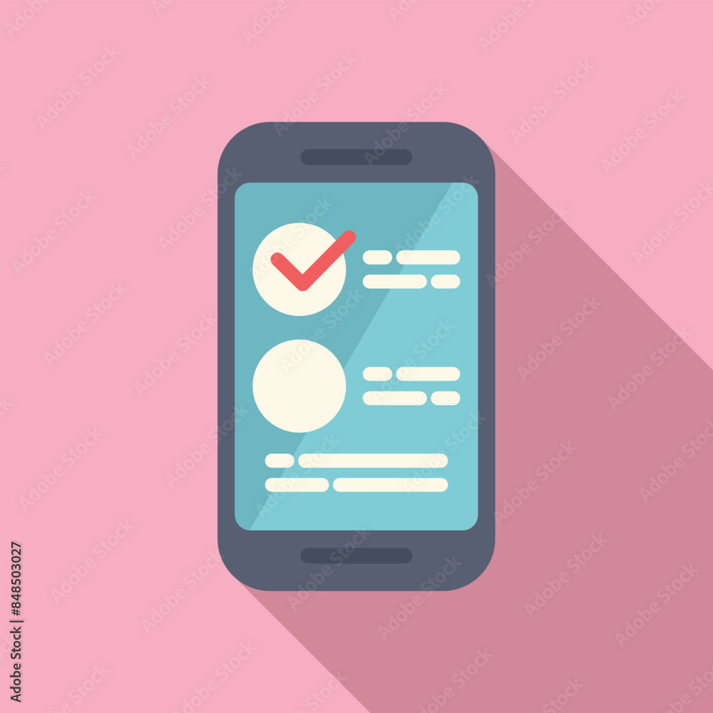 Poster smartphone is displaying a checklist app, highlighting the concept of task completion and digital or
