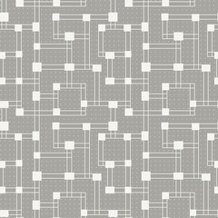 Geometric seamless pattern. Bauhaus style background. Modern maze print. Asymmetric labyrinth, pipeline ornament. Contemporary linear geo wallpaper. Abstract vector design