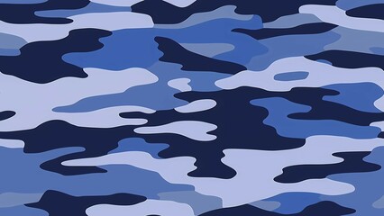 Simple Camouflage seamless pattern in Dark blue. Military camouflage. illustration formats 4K UHD