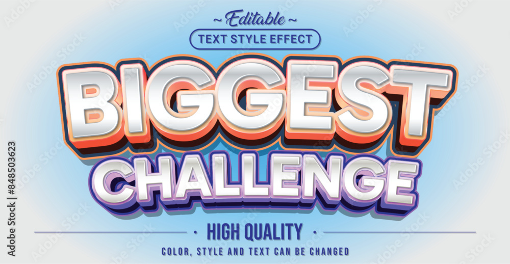 Poster Editable text style effect - Biggest Challenge text style theme.