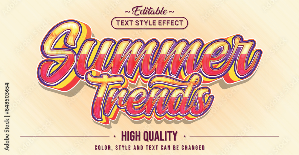 Poster Editable text style effect - Summer Trends text style theme.