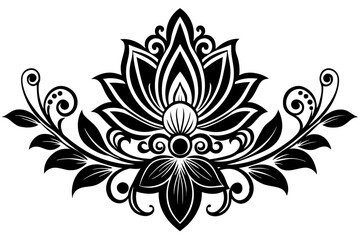 Vector ornamental floral element silhouette image