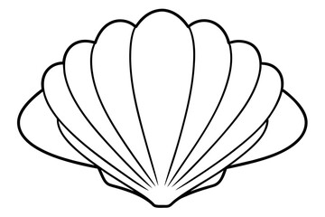 Shell outline illustration of vector icon