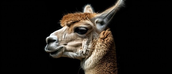 Obraz premium Alpaca domesticated mammal known for its soft fur and gentle demeanor, valued for its wool production and adaptability to diverse climates