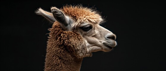 Obraz premium Alpaca domesticated mammal known for its soft fur and gentle demeanor, valued for its wool production and adaptability to diverse climates