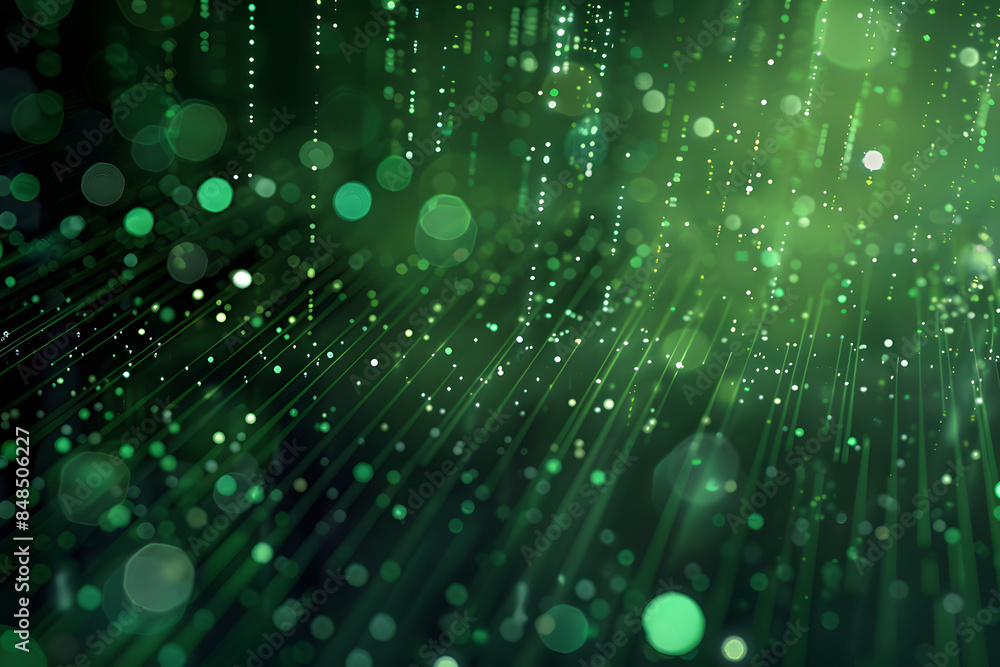 Poster dark green programming screen with bubbles