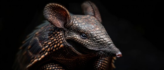 Armadillo mammal known for its armored shell and burrowing habits, found in various habitats from grasslands to forests