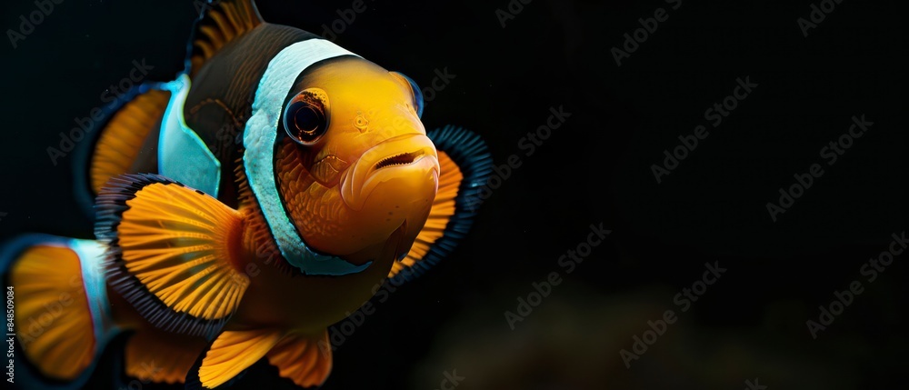 Wall mural clownfish small, brightly colored tropical fish known for its symbiotic relationship with sea anemon