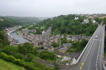 General view of Dinan in Brittany in France, Europe