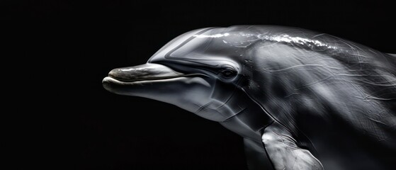 Naklejka premium Dolphin intelligent marine mammal known for its social behavior, communication skills, and playful nature in oceans worldwide