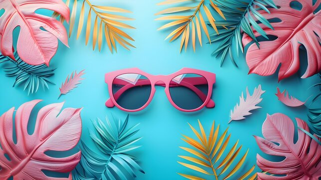 Creative trendy summertime banner mockup. Summer shopping sales and vacation concept