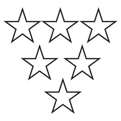 stars symbol vector.  stars symbol icon on white and blue background. vector illustration. 