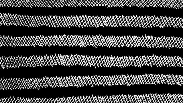White wiggly hand drawn horizontal doodle pattern sketch lines overlay animation 3
