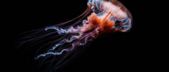 Jellyfish pulsating rhythmically, creating a mesmerizing dance in the depths of the ocean