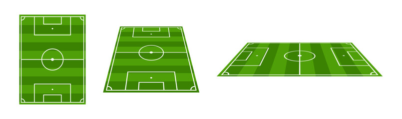 Football soccer field set. Scheme of the european football field. Vector illustration