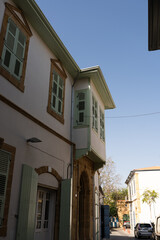 A balcony type oriel,bow window in the historic part of town Nicosia