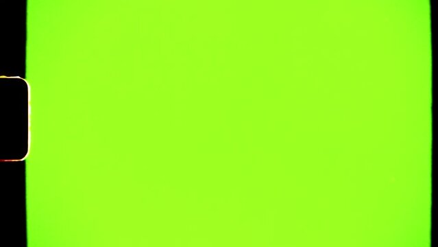 Vintage Old Super 8mm Sprocket Frame Mattes Overlay Background Loop, green screen