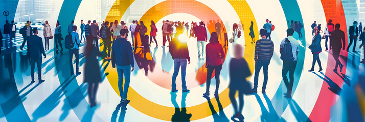 An illustration of identifying the target audience through market research, creating personalized marketing strategies to engage different customer segments