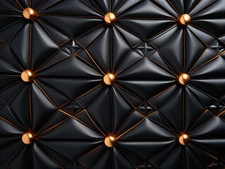 Black leather background adorned with intricate gold floral patterns