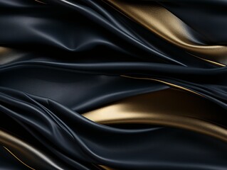 Obraz premium Abstract black and gold swirl on a black background