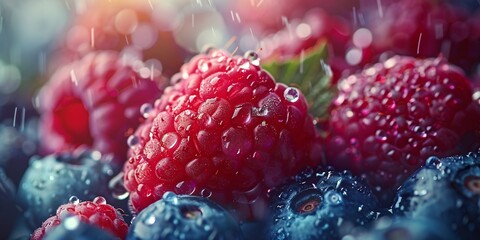 Berryes banner. Berryes background. Close-up food photography