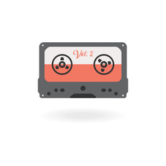 Cassette tape icons. Stylish vintage cassette tape vector. Colored old audio cassettes vector. Cassette tape simple icon. Music tape vector. Vintage music VHS logo.