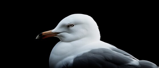 Seagull, soaring elegantly above the ocean waves, its white feathers contrasting against the deep blue waters below