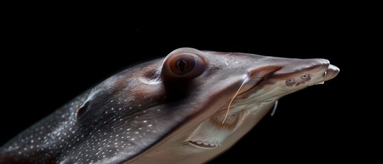 Stingray, showcasing its smooth body and watchful eye, adapted for life in the ocean's depths