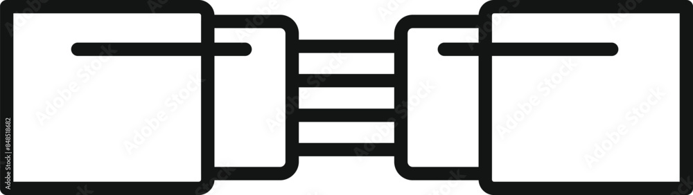 Aufkleber simple line icon of a terminal block connector connecting two electric wires