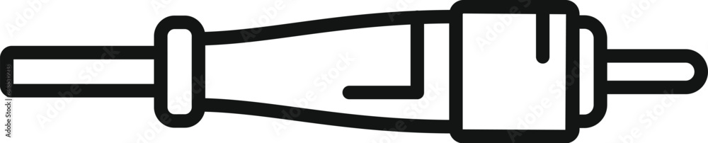 Poster audio jack icon representing the connection of audio devices, enabling the transmission of sound sig