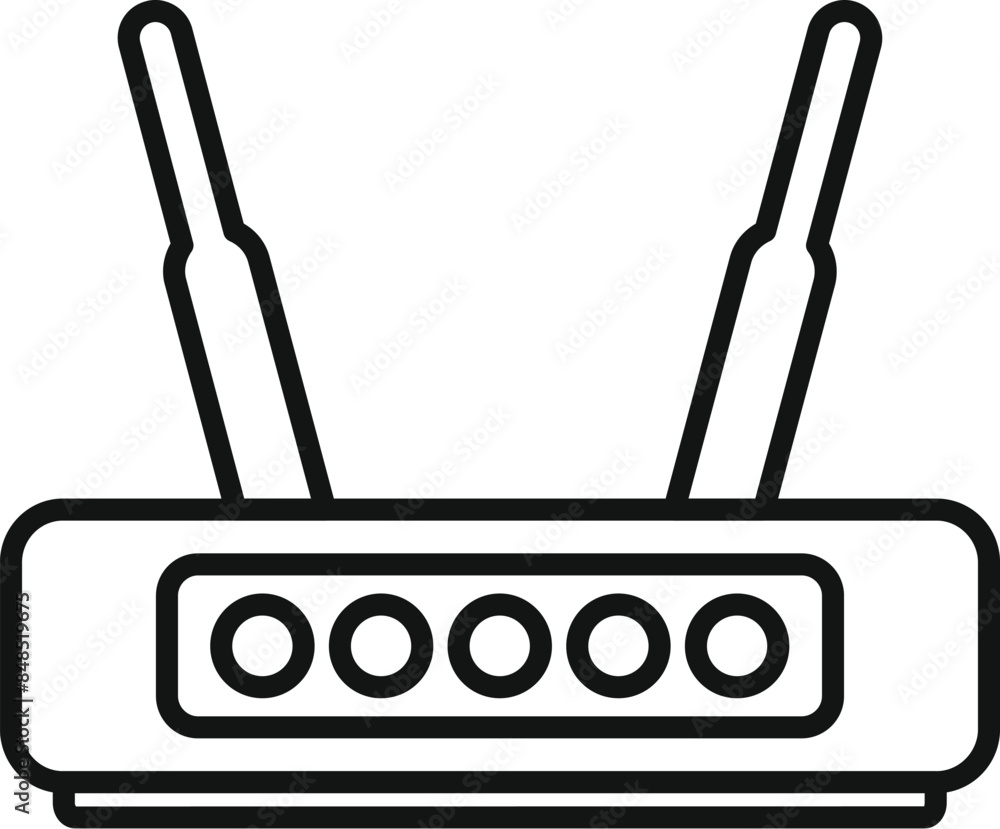 Poster black and white icon of a wifi router providing wireless internet network access