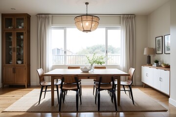 Dining room, room interior, interior design