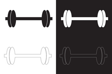 Dumbbell vector for graphic and web design. Dumbbell vector icon isolated on black and white background. vector illustration.