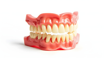 Obraz premium beautiful removable denture teeth on a white background