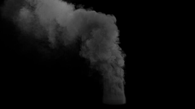 Thick chimney smoke VFX element - 4K PRO Res with mask pass