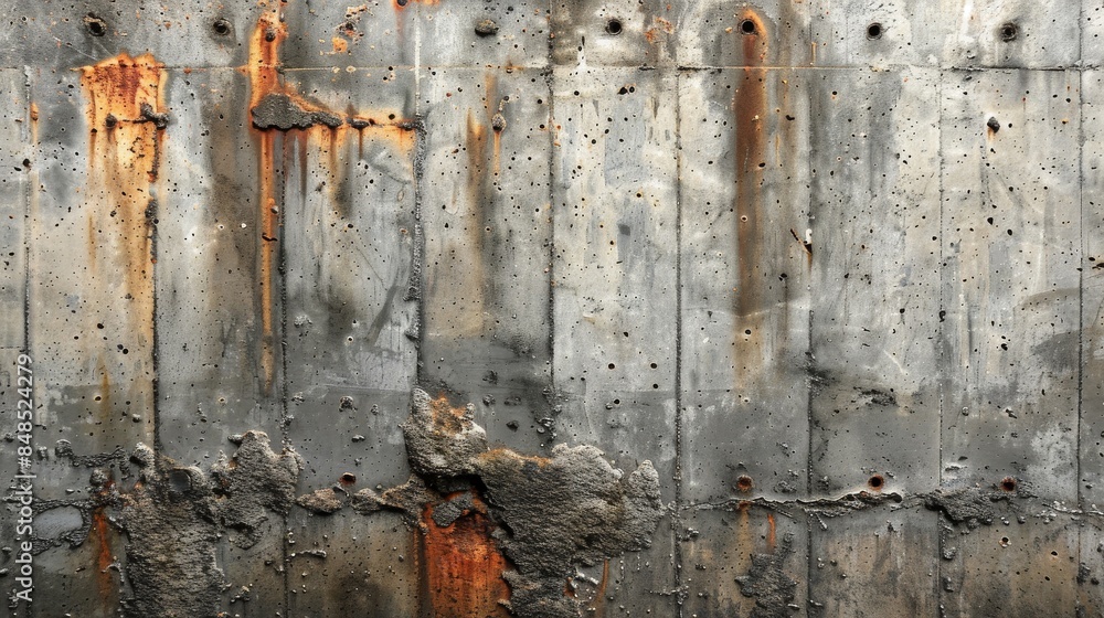 Poster a close-up image showcasing the detailed texture and rust on a deteriorating metal surface, with rem