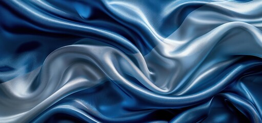 Fototapeta premium Abstract Blue and Silver Fabric Texture