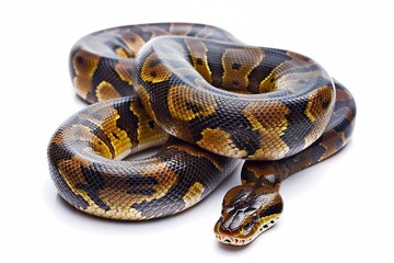 Obraz premium Large Anaconda Reptile Isolated on White Background