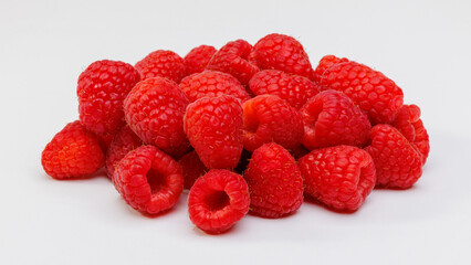 A Pile of Devined Red Raspberries on White Countertop
