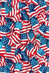 Fototapeta premium American Flag Waves pattern This pattern is perfect as a digital wallpaper or print on items celebrating USA victory day