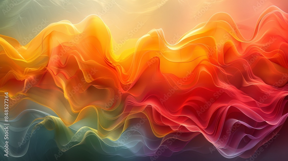 Poster this image captures the fluidity and vibrancy of abstract waves in brilliant colors