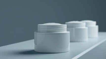White Cream Jars On Countertop