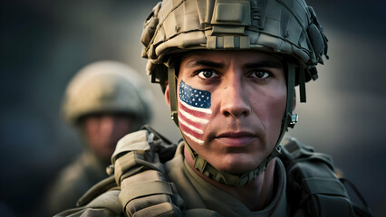 Naklejka premium War Weary Hero Painted American Pride