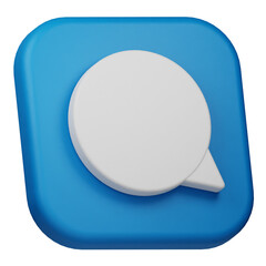 comment 3d icon isolated on the transparent background