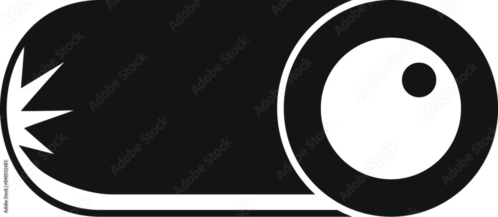 Poster black power switch button icon in simple style isolated on white background