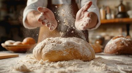  baker chef sprinkles flour dust powder 